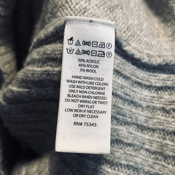 Rachel Zoe Wool Blend Cowl Neck Ribbed Sweater in Grey - Picture 5 of 5